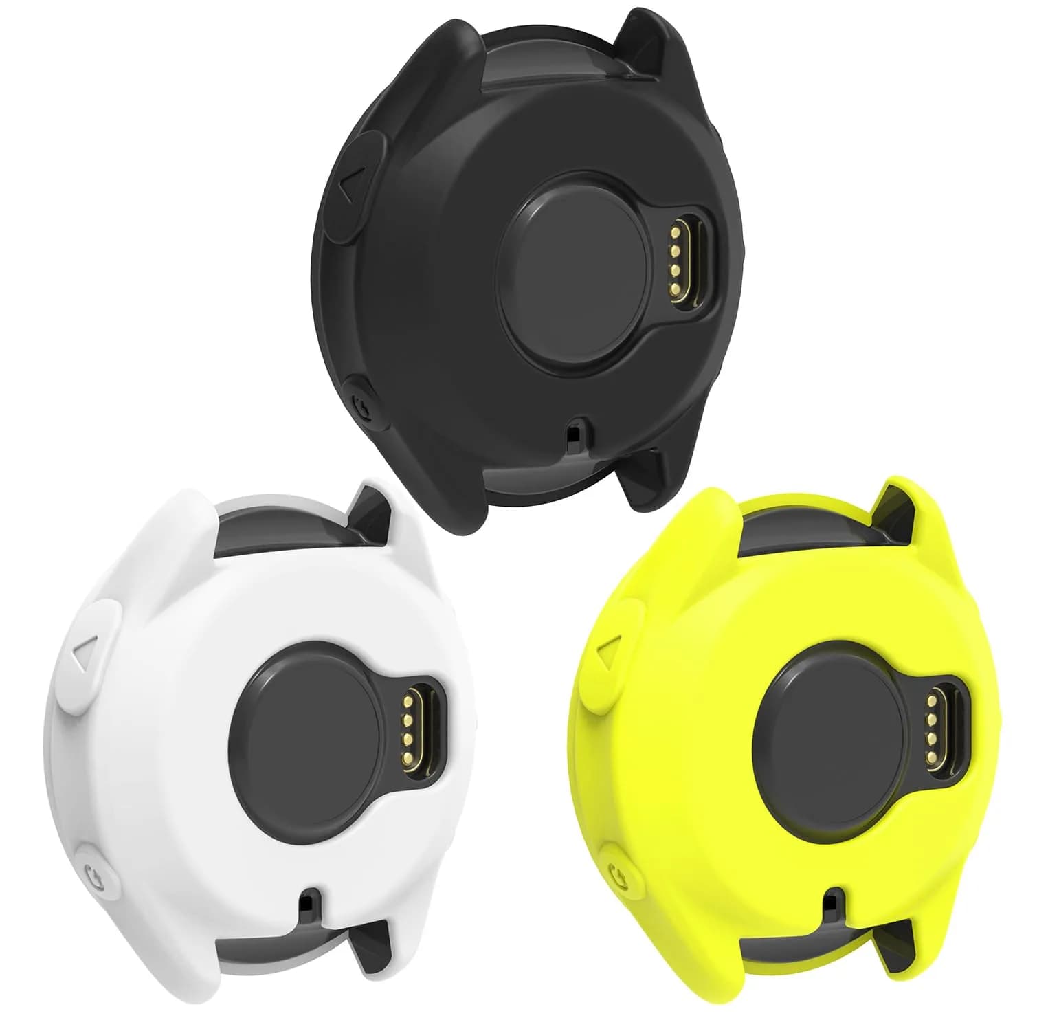 TenCloud Silicone Watch Case for Garmin Forerunner 965 | 3 Pack Black+Red+White — Black+White+Yellow