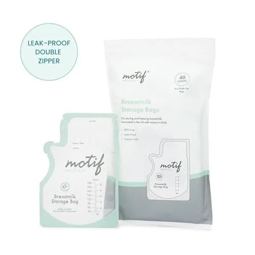 Motif Medical Breast Milk Storage Bags 6 Oz (100 Count) | Leakproof Double Zipper, Easy-Pour Spout thumbnail 8