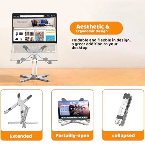 Moallia N86 360 Rotating Laptop Stand 790g (1.75 lb) | Adjustable Aluminum Ergonomic Riser for Laptops up to 16 Inches thumbnail 4
