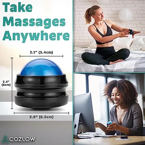 COZLOW Massage Ball, Muscle Massager Roller, Trigger Point Deep Tissue Release with 360° Rotation | 6.5cm (2.56in) thumbnail 6