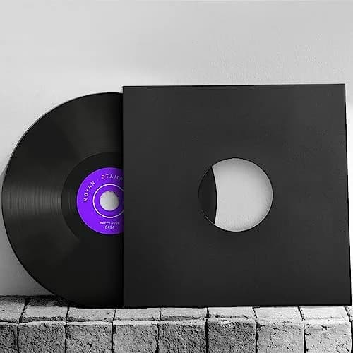 Facmogu 12-inch Vinyl Record Sleeves, 350gsm Cardboard LP Covers (10-Pack, Matte Black) | Protects Records from Dust & Scratches thumbnail 2