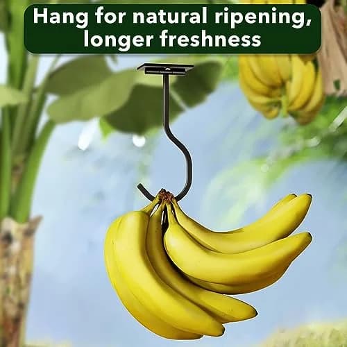 bussdis Adhesive Banana Hook Under Cabinet, Black, 2 Pack | Holds Up to 13 lbs thumbnail 6