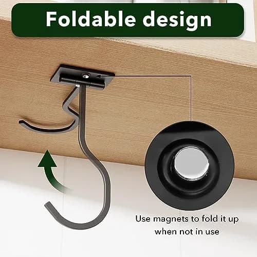 bussdis Adhesive Banana Hook Under Cabinet, Black, 2 Pack | Holds Up to 13 lbs thumbnail 2