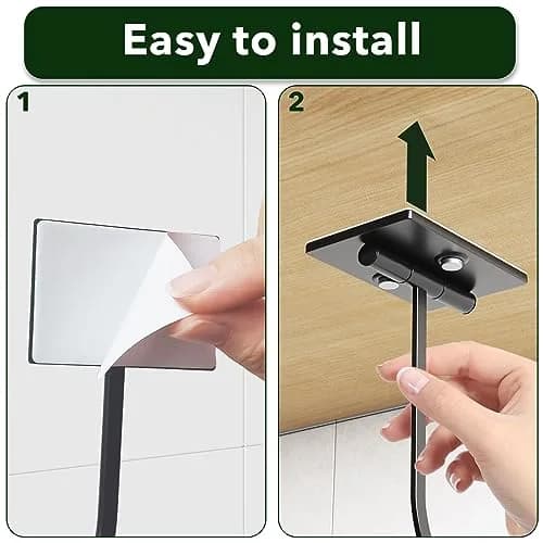 bussdis Adhesive Banana Hook Under Cabinet, Black, 2 Pack | Holds Up to 13 lbs thumbnail 3