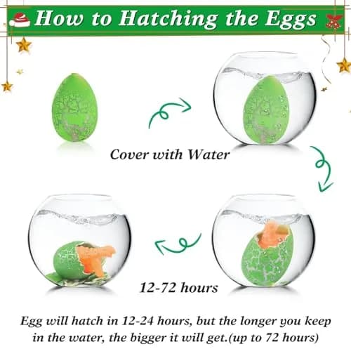 ANPHILE Christmas Party Favors 30 Pack | Hatching Dinosaur Eggs & Cards for Kids thumbnail 6