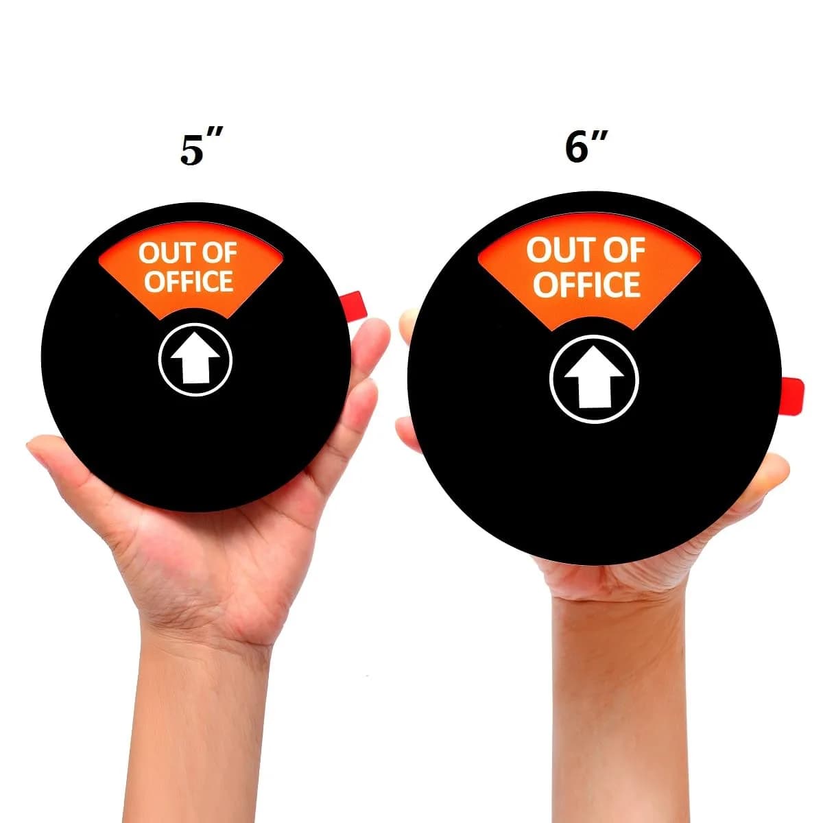 Kichwit Privacy Sign for Office Door, Do Not Disturb Sign, Out of Office, Please Knock, In a Meeting, 6 Inch Black | 4-Way Status Indicator - view 2