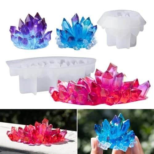 LET'S RESIN Crystal Cluster Resin Molds, Large & Small Size Silicone Shapes for Resin, Quartz Epoxy Crafts, DIY Healing Stones, Home Decor thumbnail 1