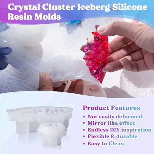 LET'S RESIN Crystal Cluster Resin Molds, Large & Small Size Silicone Shapes for Resin, Quartz Epoxy Crafts, DIY Healing Stones, Home Decor thumbnail 6