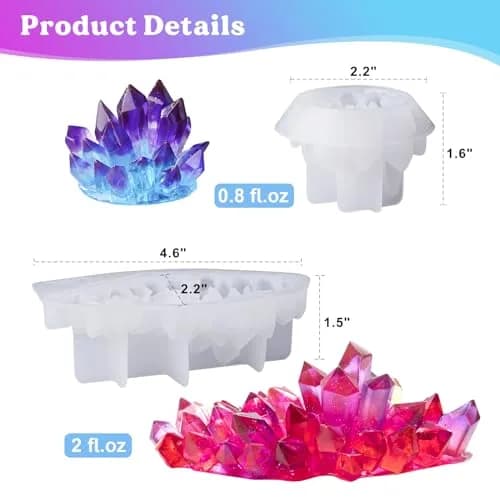 LET'S RESIN Crystal Cluster Resin Molds, Large & Small Size Silicone Shapes for Resin, Quartz Epoxy Crafts, DIY Healing Stones, Home Decor thumbnail 2
