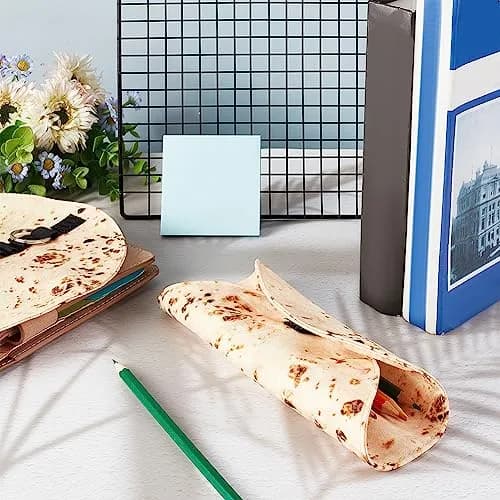 OLYCRAFT Tortilla Pencil Case Holder Roll 22cm (8.66 Inch) | Funny Pancake Stationery Pouch for Students & Office thumbnail 4