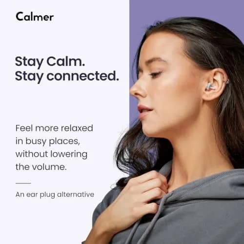 FLARE AUDIO Calmer | Noise Reducing Ear Plugs Alternative | Reusable Silicone, Soft Blue, One Size thumbnail 2