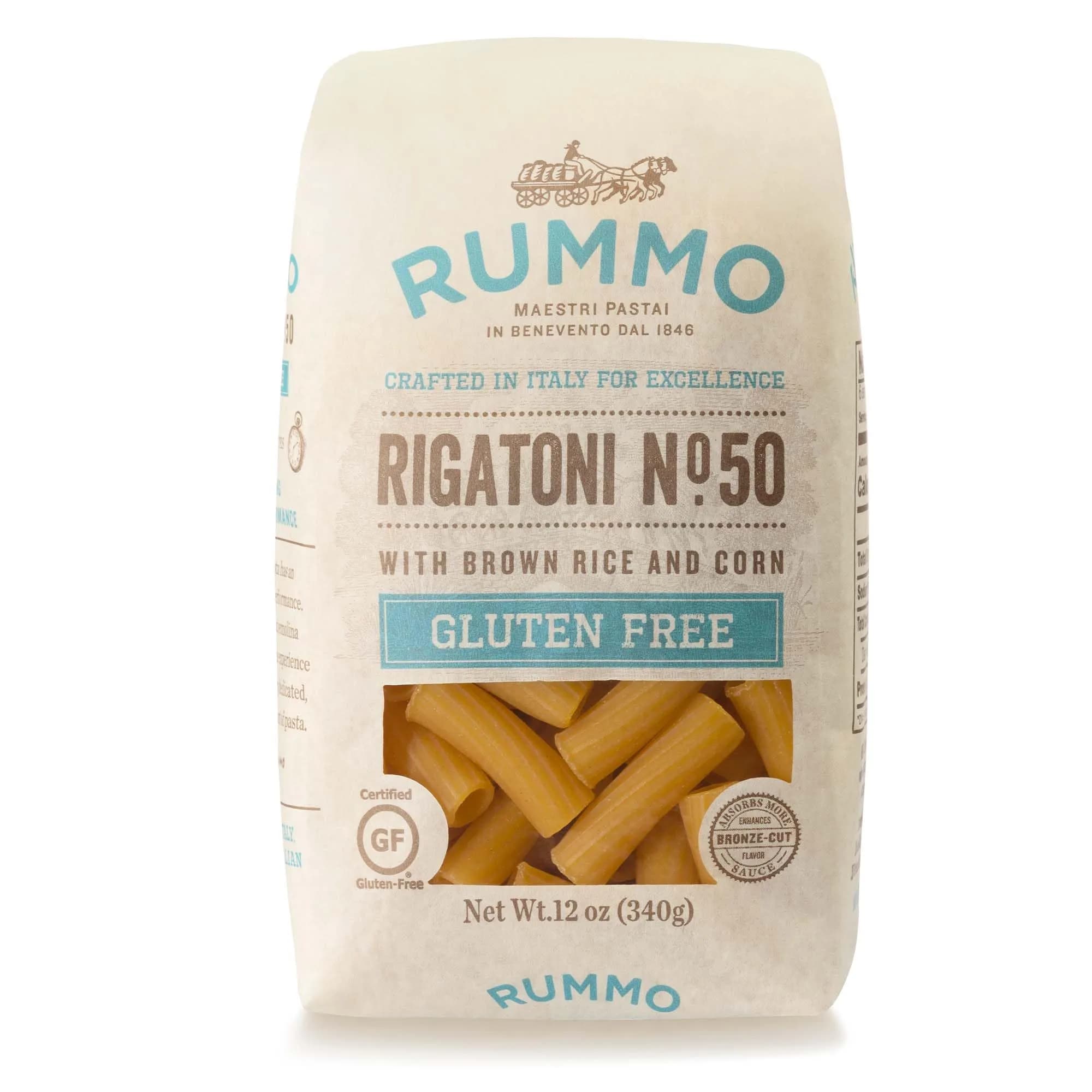 Rummo Gluten Free Rigatoni N.50 | Italian Gluten-Free Pasta from Corn & Rice (12 oz x 12) - main product image