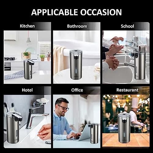 Crehora Automatic Liquid Soap Dispenser Touchless Stainless Steel 340ml (12oz) | Hygienic Hands-Free Dispensing thumbnail 6