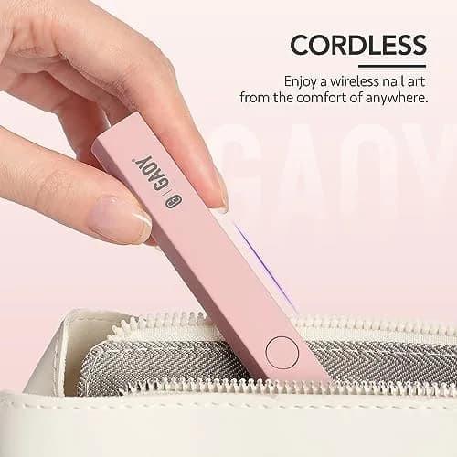 GAOY Handheld UV LED Nail Lamp Pink | Quick Dry Cordless Gel Manicure Light thumbnail 6
