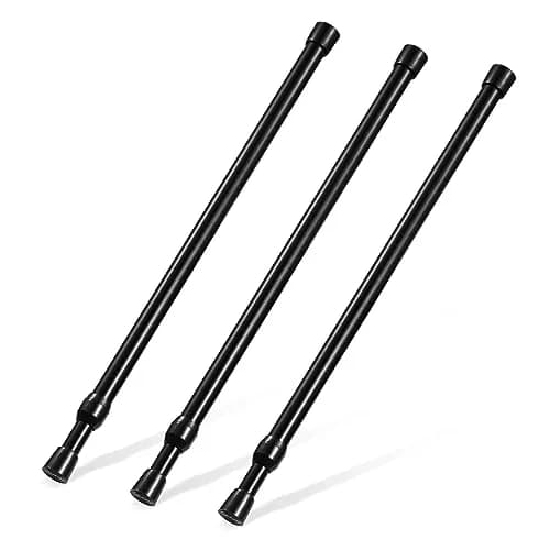 Goowin Black 3 Pack Tension Rod 16-28 Inch (40-71 cm) | No-Drill Spring Curtain Rod for Closets & Windows thumbnail 1