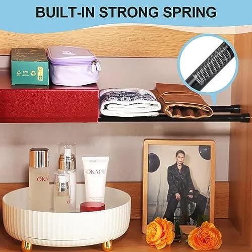 Goowin Black 3 Pack Tension Rod 16-28 Inch (40-71 cm) | No-Drill Spring Curtain Rod for Closets & Windows thumbnail 4