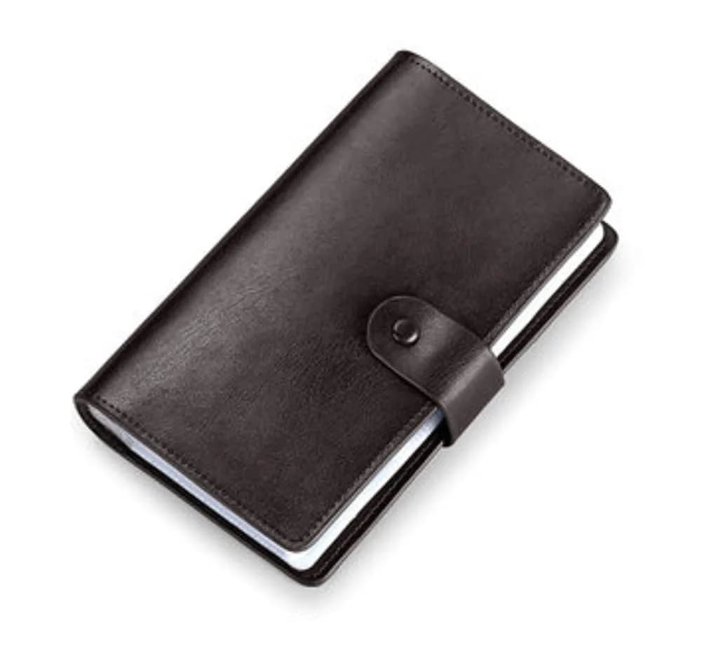 JERLA RFID Credit Card Holder Book - 96 Slots, Leather Coffee Colour - main product image