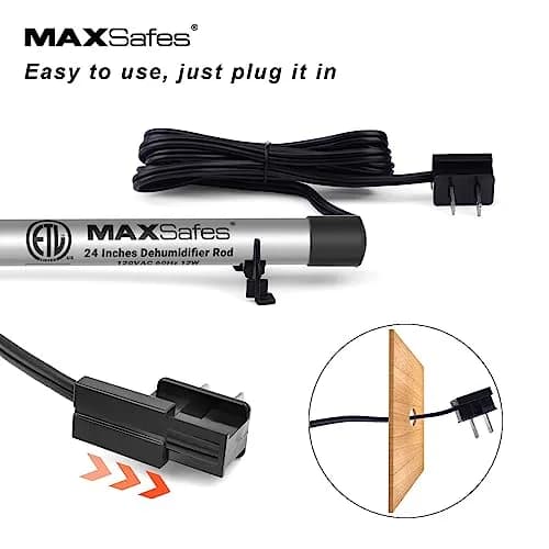 MAXSafes 24in Gun Safe Dehumidifier Rod | ETL Approved Electric Moisture Absorber for Safes & Cabinets thumbnail 3