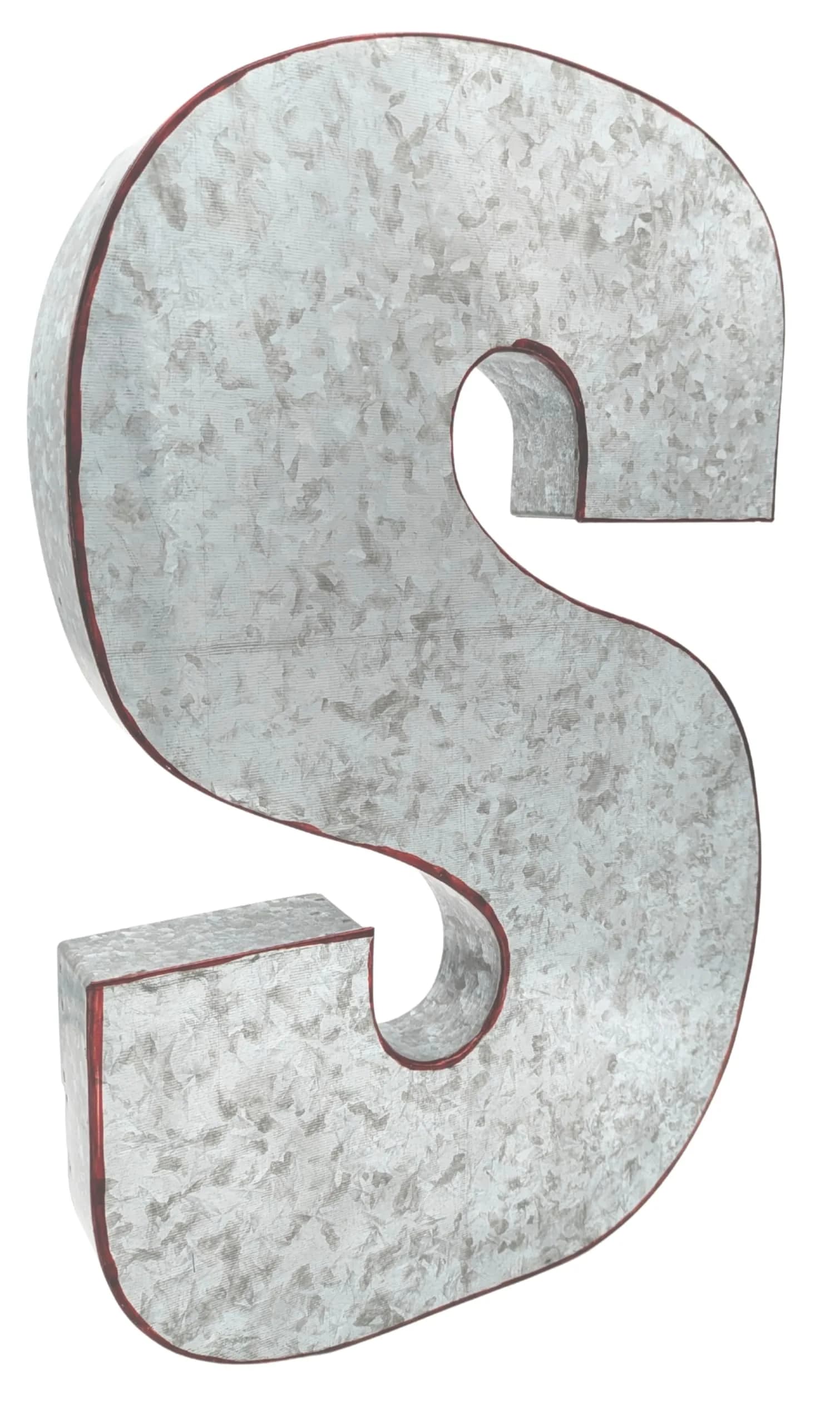 SciencePurchase Metal Letter S Wall Décor 20" | Rustic Farmhouse Style