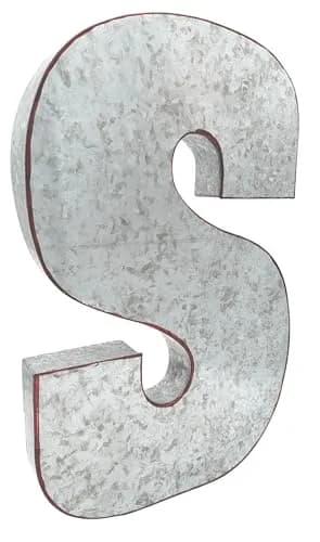 SciencePurchase Metal Letter S Wall Décor 20" | Rustic Farmhouse Style thumbnail 1