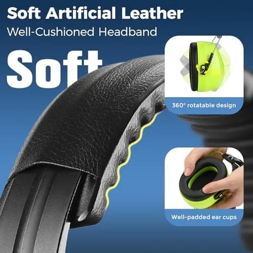 ProCase NRR 32dB Safety Ear Muffs, Foldable Hearing Protection for Adults & Kids | ANSI S3.19 Certified Noise Reduction Earmuffs thumbnail 7