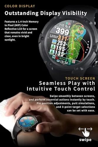 Shot Navi Evolve PRO Touch Golf GPS Watch with 1.4in Touch Panel, Green Heatmap, Auto Measure, 8hr GPS, Waterproof, 60,000 Courses thumbnail 3