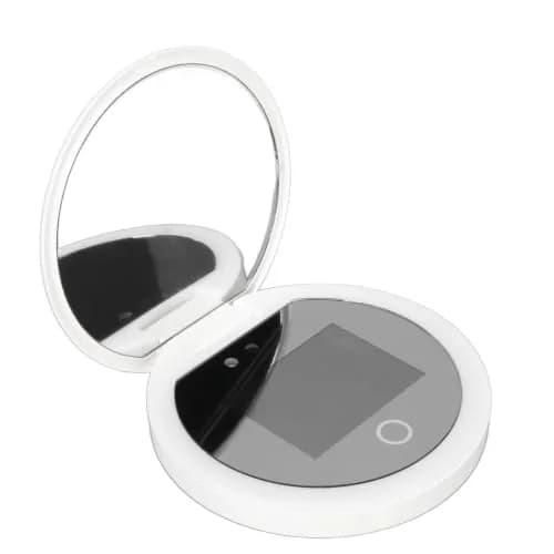 Dpofirs Portable Travel Compact Mirror with Camera & 2X Magnification, 9.7cm (3.5in) Lighted Pocket Mirror | Sunscreen Application Checker thumbnail 1