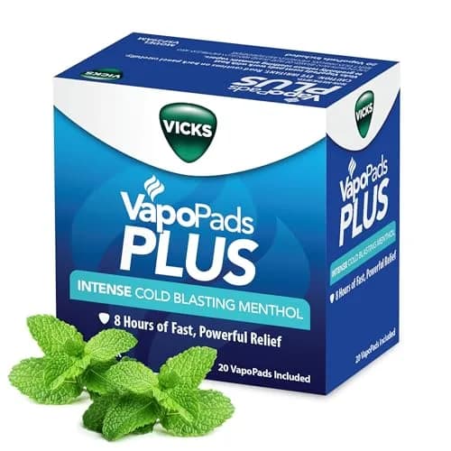 Vicks VapoPads Plus Menthol Scent Vapor Pad Refills 20 Count | Intense Menthol Scent for Cold & Flu Relief thumbnail 1