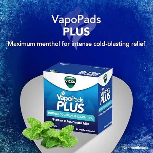 Vicks VapoPads Plus Menthol Scent Vapor Pad Refills 20 Count | Intense Menthol Scent for Cold & Flu Relief thumbnail 2