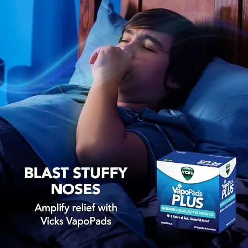 Vicks VapoPads Plus Menthol Scent Vapor Pad Refills 20 Count | Intense Menthol Scent for Cold & Flu Relief thumbnail 3