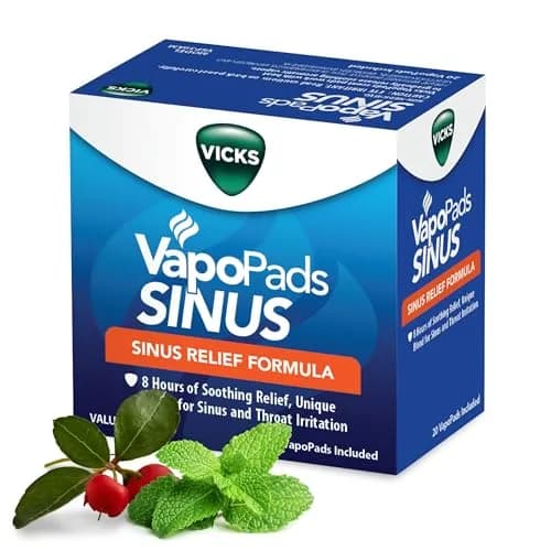 Vicks VapoPads Plus Sinus Relief Formula 20 Count (0.08 lb) | Non-Medicated Congestion Relief thumbnail 1