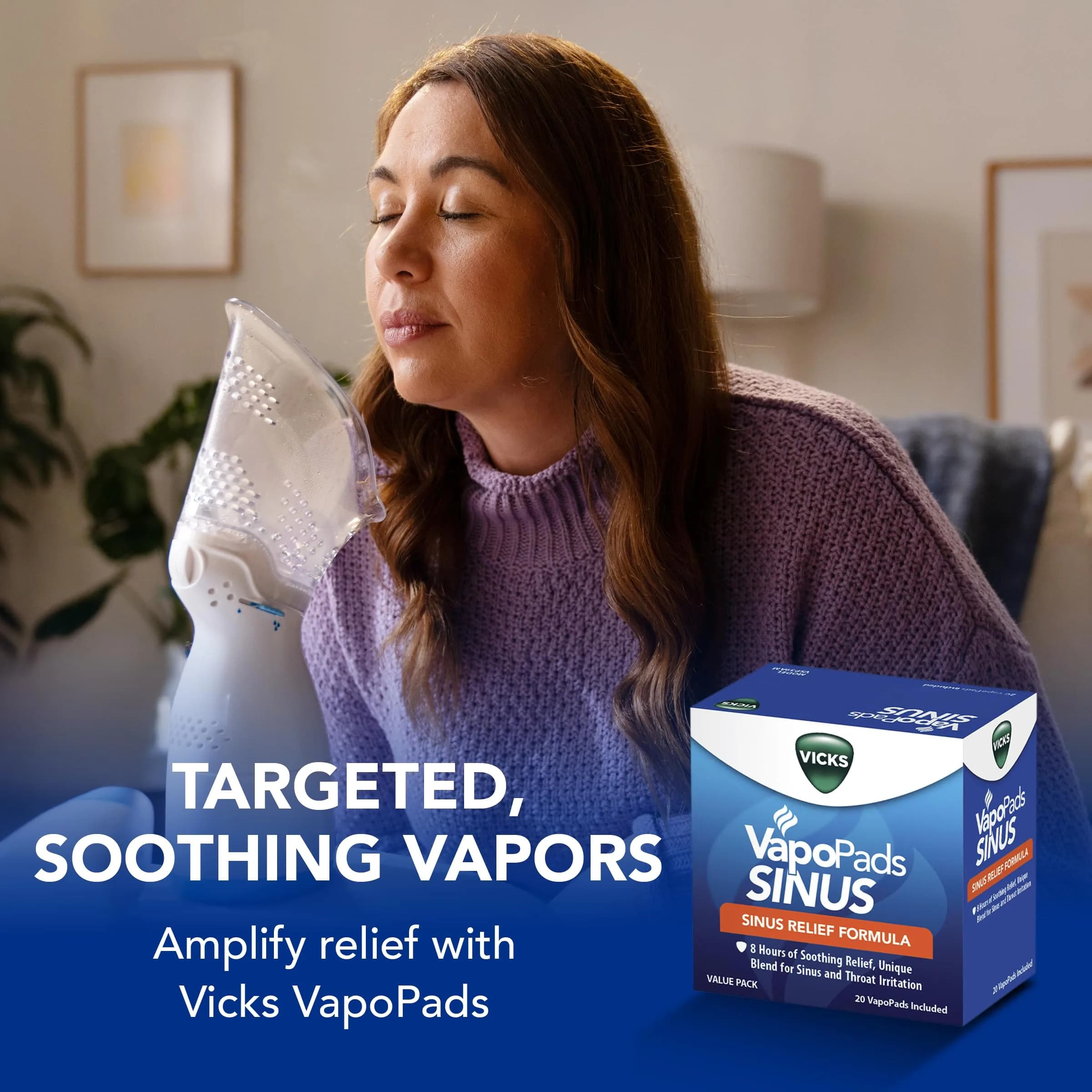 Vicks VapoPads Plus Sinus Relief Formula 20 Count (0.08 lb) | Non-Medicated Congestion Relief - view 3