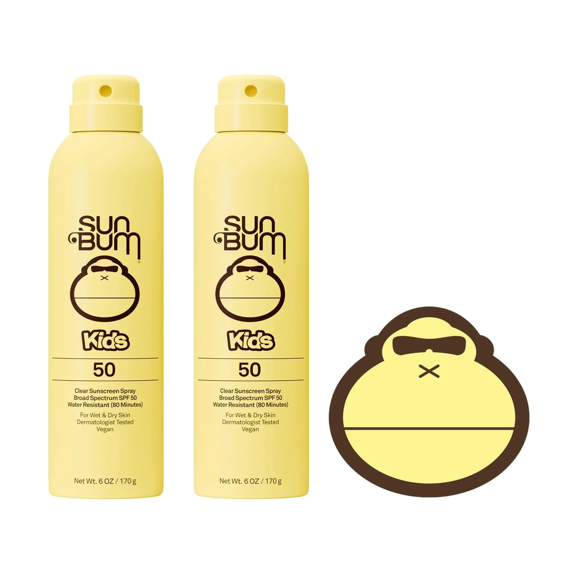 Sun Bum Kids SPF 50 Clear Sunscreen Spray with Sonny Sticker, 2x6 oz | Hawaii 104 Reef Act Compliant - main product image