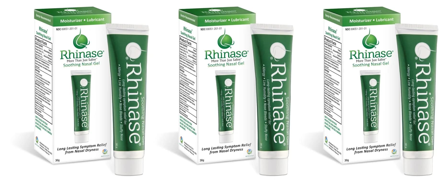 Rhinase Saline Nasal Gel 3 Pack | Nasal Dryness & Nosebleed Prevention (70-120 chars) — Rhinase Saline Nasal Gel - 1 oz Each - Allergy - Nosebleed - Low Humidity. Great Way to Prevent nosebleeds Caused by Nasal Dryness