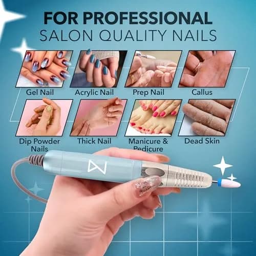 M Max Brushless Cordless Nail Drill 35000 RPM Mermaid | Professional 2-in-1 Efile Machine thumbnail 4