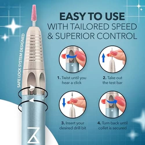 M Max Brushless Cordless Nail Drill 35000 RPM Mermaid | Professional 2-in-1 Efile Machine thumbnail 6