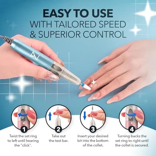 M Max Brushless Cordless Nail Drill 35000 RPM Mermaid | Professional 2-in-1 Efile Machine thumbnail 3