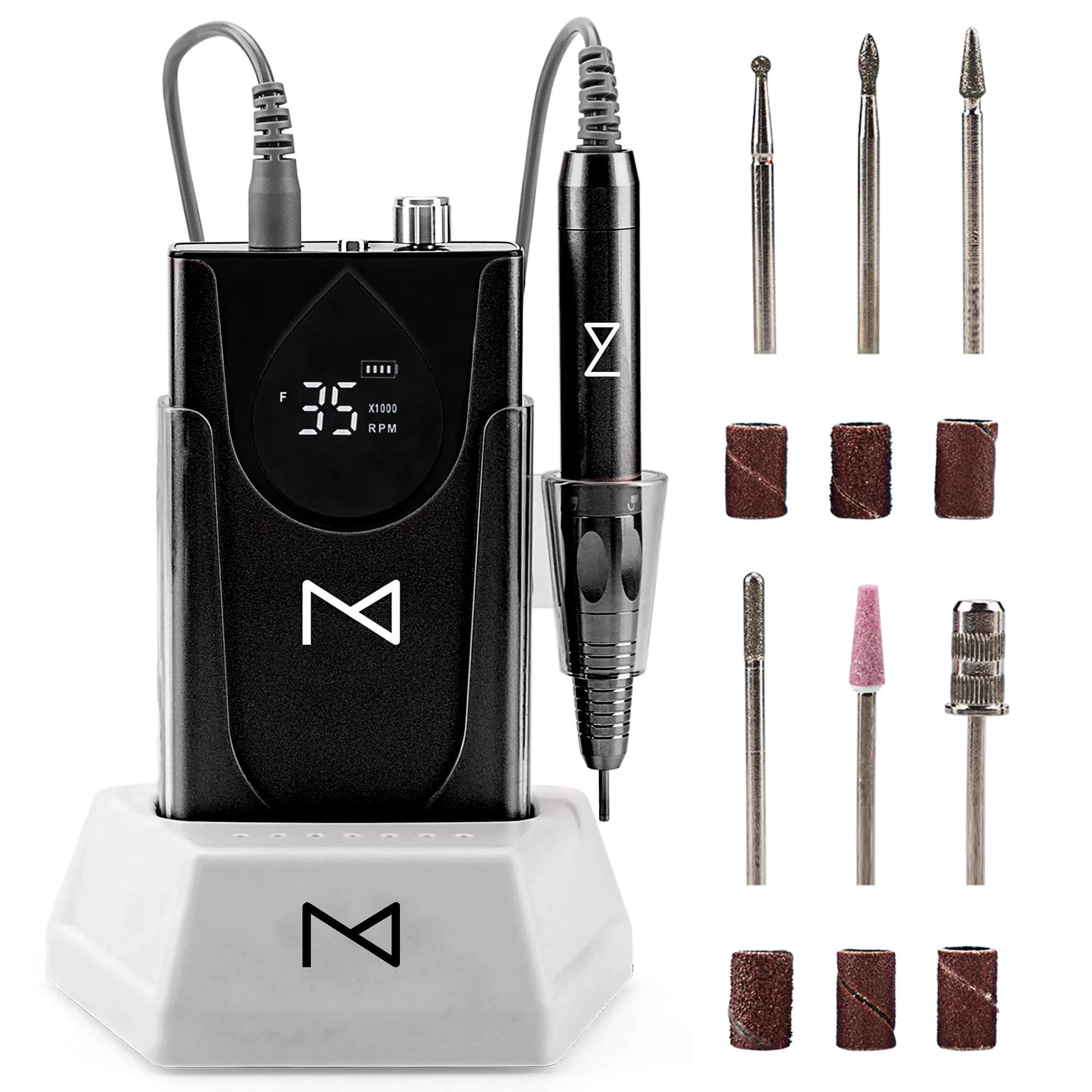 M Brushless Motor Nail Drill Handpiece - 35K RPM, Standard Black, Mermaid Model - Compatible with M System - view 4