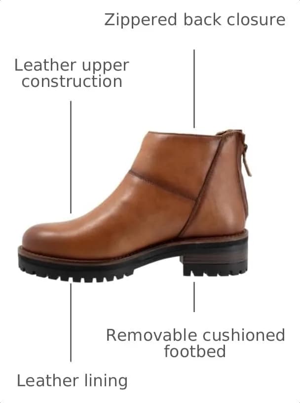 SoftWalk Elmhurst Leather Boot 9.5 Narrow | Ankle-High, Block Heel, Casual Fit thumbnail 4