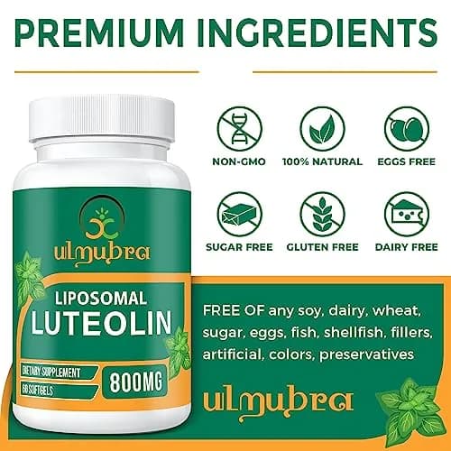 Ulmubra Liposomal Luteolin 800MG | Premium Antioxidant for Brain & Well-Being thumbnail 6