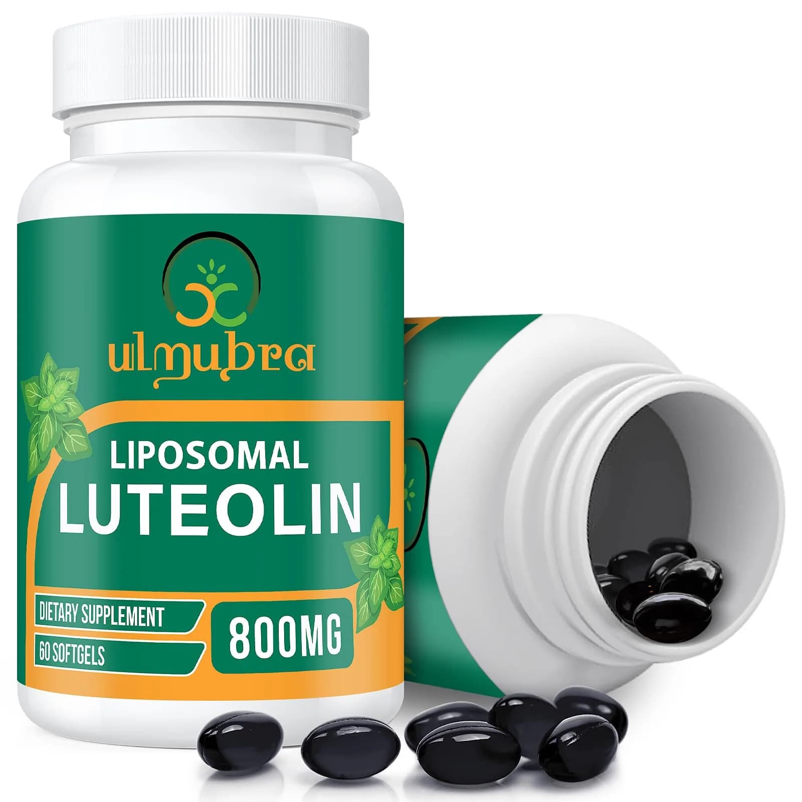 Ulmubra 800 MG Liposomal Luteolin Supplement | Maximum Absorption & Antioxidant Support for Brain & Well-Being, 60 Softgels