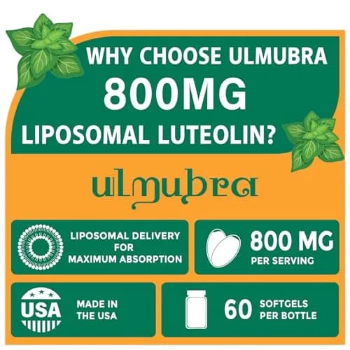 Ulmubra 800 MG Liposomal Luteolin Supplement | Maximum Absorption & Antioxidant Support for Brain & Well-Being, 60 Softgels thumbnail 2