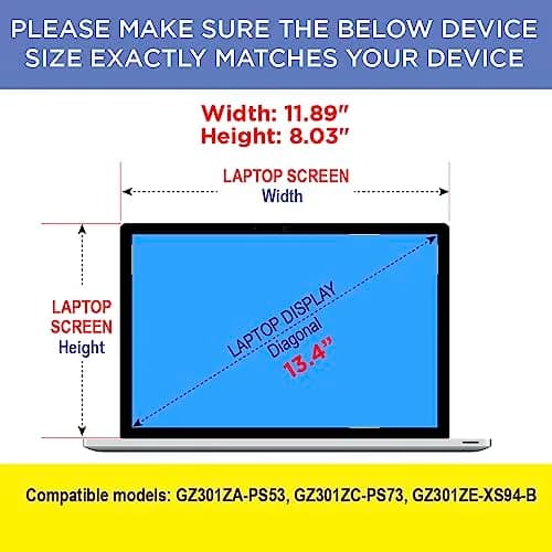 Artemis Shields Anti-Glare Matte Screen Protector for ASUS ROG Flow Z13 13.4 Inch Touch Laptop 2-Pack | Full Coverage Screen Protection thumbnail 2