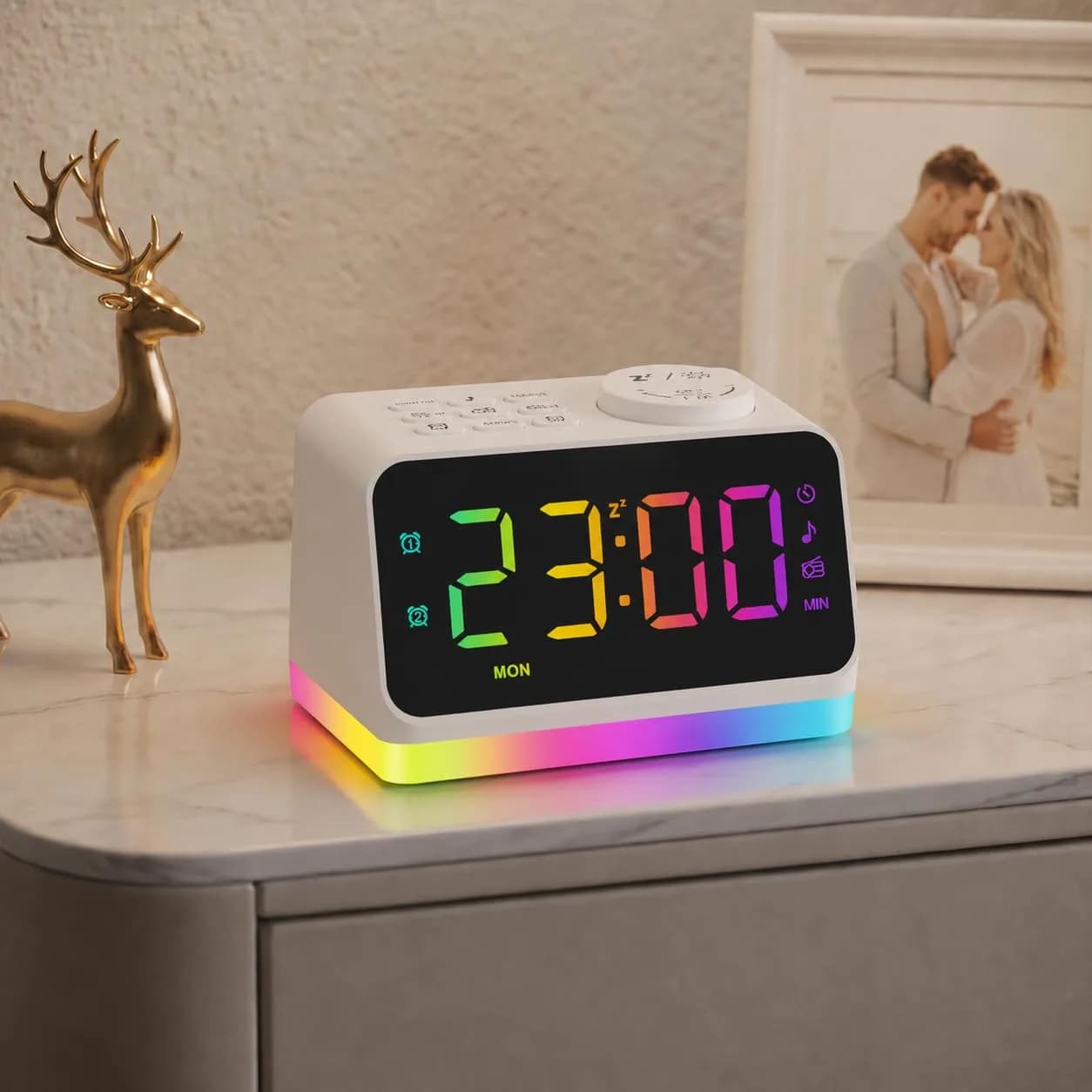 JALL Digital Alarm Clock with FM Radio, Night Light & Dual Alarm | Easy for Seniors & Kids
