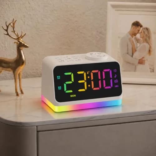 JALL Digital Alarm Clock with FM Radio, Night Light & Dual Alarm | Easy for Seniors & Kids thumbnail 1