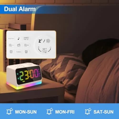 JALL Digital Alarm Clock with FM Radio, Night Light & Dual Alarm | Easy for Seniors & Kids thumbnail 4