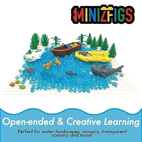 Minizfigs 1050PCS Trans-Blue 1x1 Round Plates | Compatible with Major Building Brands thumbnail 7