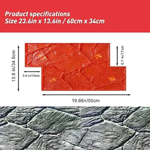 SGHE Concrete Texture Mat 28" x 12" | Realistic Slate Pattern for Walls & Ground thumbnail 2