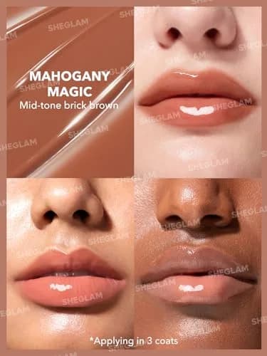 SHEGLAM PoutPerfect Moisturizing Solid Lip Gloss Lipstick - Mahogany Magic | Plumping Shine for Juicy Lips thumbnail 3