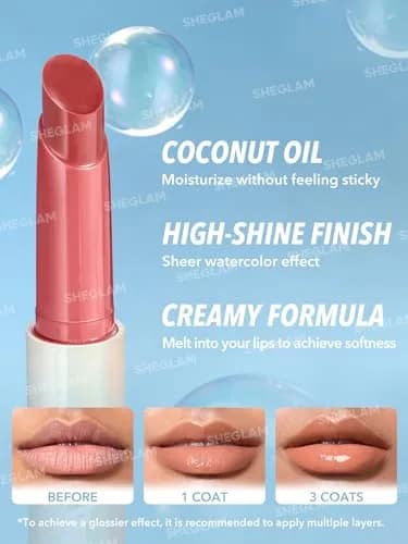 SHEGLAM PoutPerfect Moisturizing Solid Lip Gloss Stick with Coconut Oil, Walk on the Beach | High Shine, Non-Sticky, Plumping Effect thumbnail 5